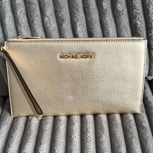 Michael Kors Metallic Gold Wristlet